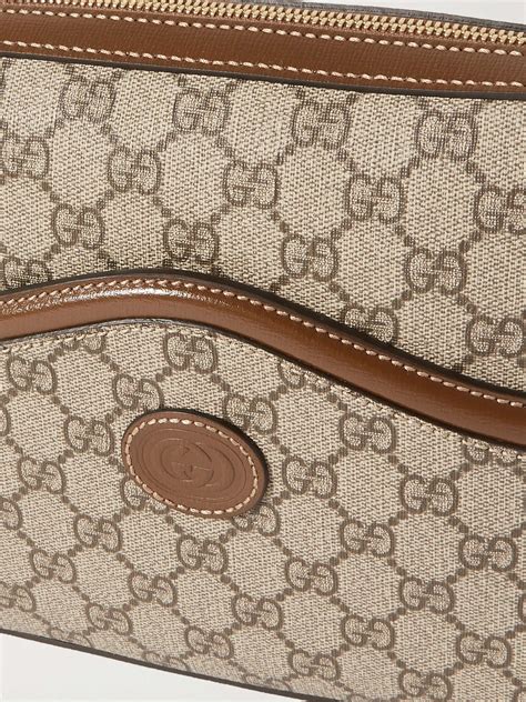 gucci beige monogram canvas messenger bag|Gucci signature leather Messenger bag.